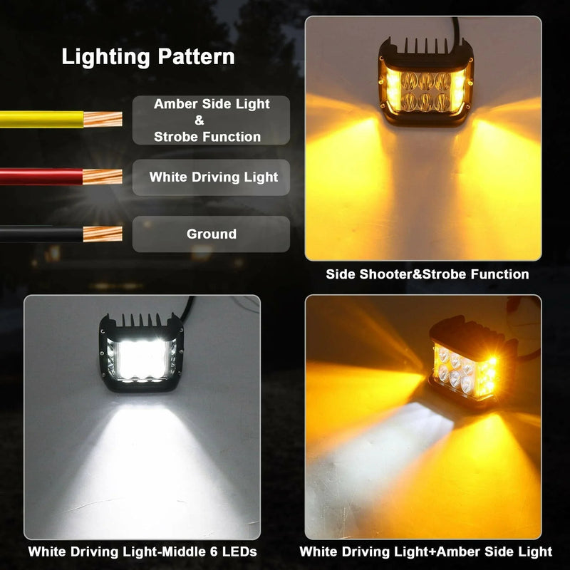 LED 4" duas cores strobo