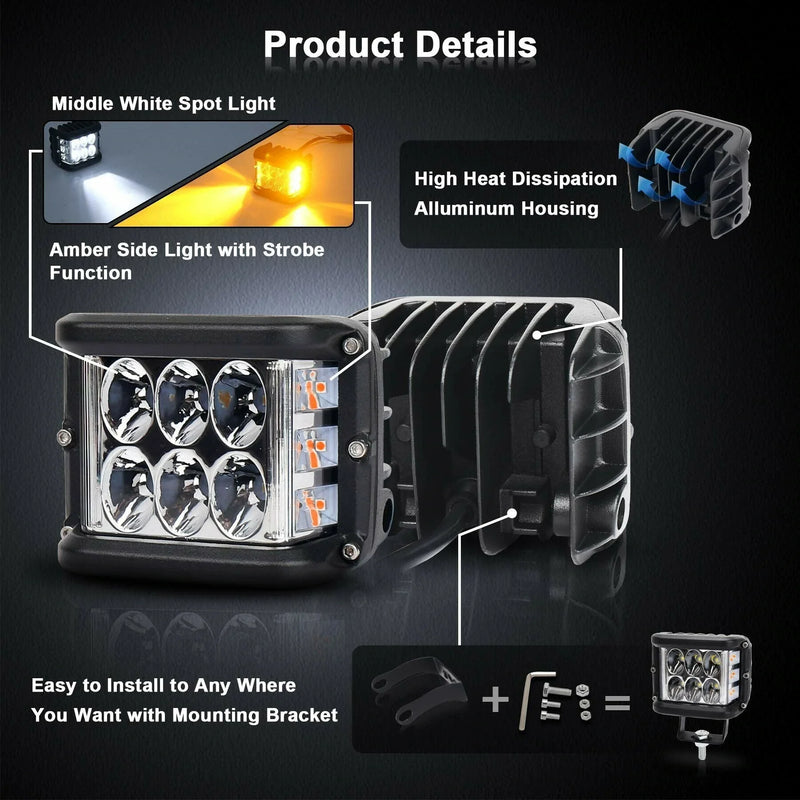 LED 4" duas cores strobo