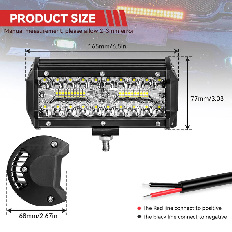 Farol Retangular LED 72w até 120w