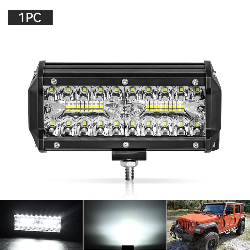 Farol Retangular LED 72w até 120w