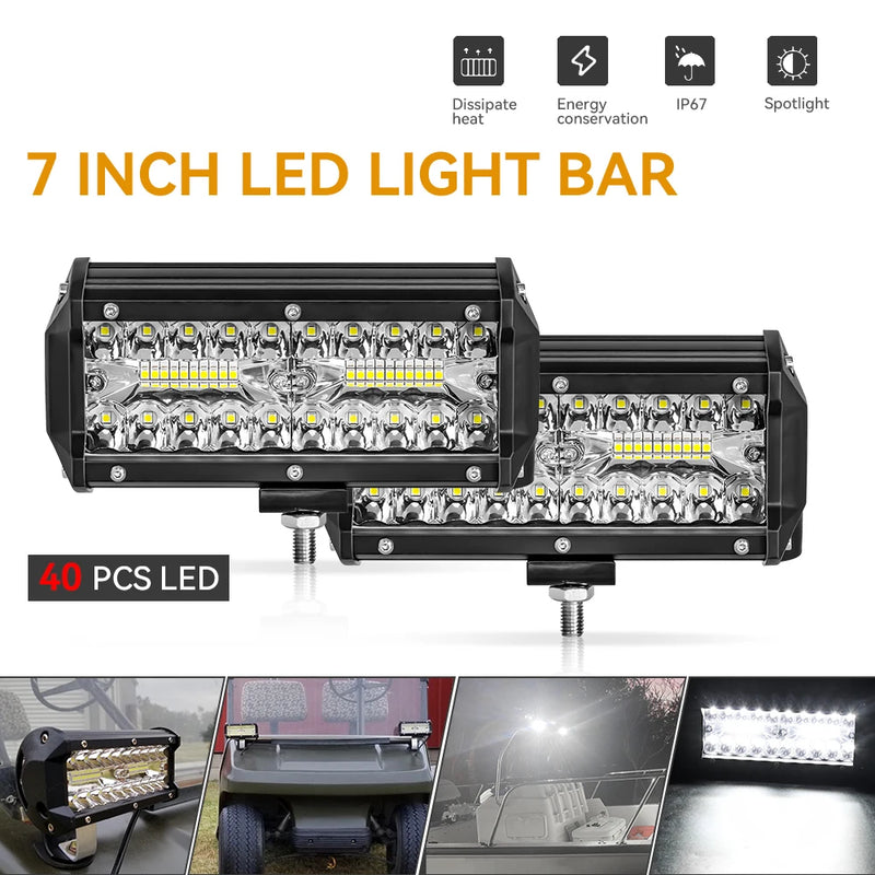 Farol Retangular LED 72w até 120w