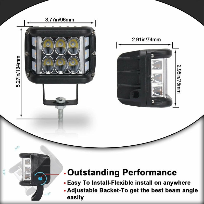 LED 4" duas cores strobo