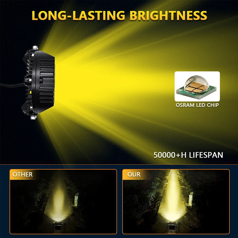 Farol de LED 100w (branco ou amarelo)